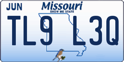 MO license plate TL9L3Q