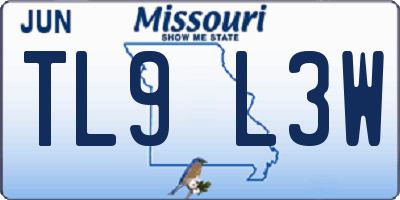 MO license plate TL9L3W