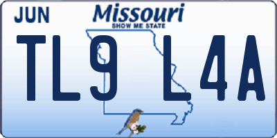 MO license plate TL9L4A