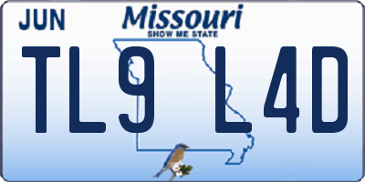 MO license plate TL9L4D
