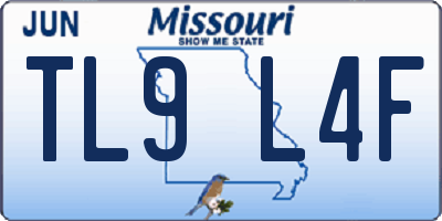 MO license plate TL9L4F