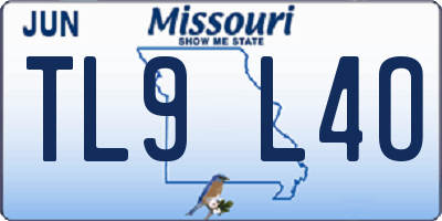 MO license plate TL9L4O