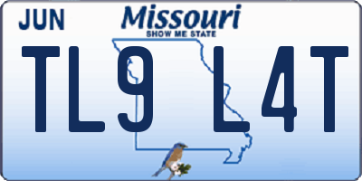 MO license plate TL9L4T