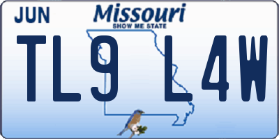 MO license plate TL9L4W