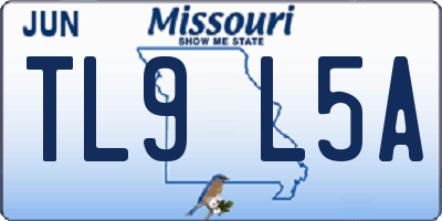 MO license plate TL9L5A
