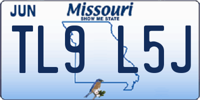 MO license plate TL9L5J