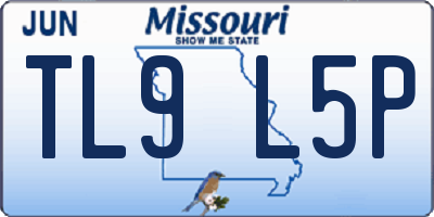 MO license plate TL9L5P