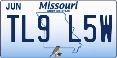 MO license plate TL9L5W