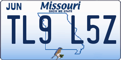 MO license plate TL9L5Z