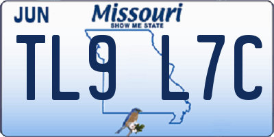 MO license plate TL9L7C