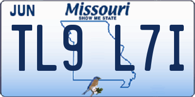 MO license plate TL9L7I