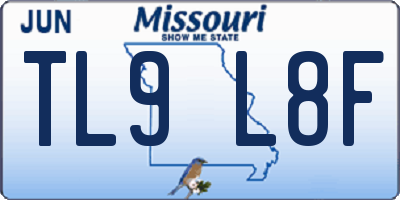 MO license plate TL9L8F