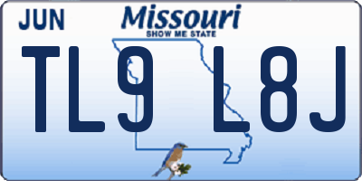 MO license plate TL9L8J