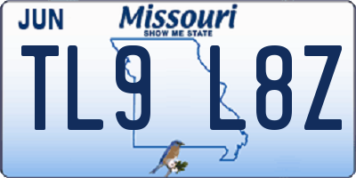 MO license plate TL9L8Z
