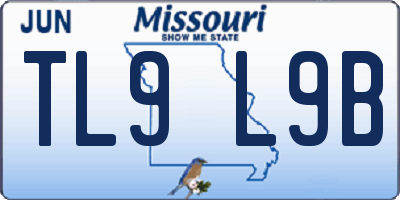 MO license plate TL9L9B
