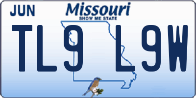 MO license plate TL9L9W