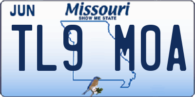 MO license plate TL9M0A
