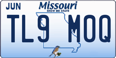 MO license plate TL9M0Q