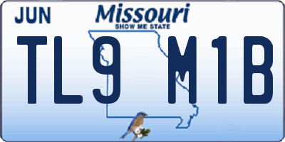 MO license plate TL9M1B