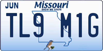 MO license plate TL9M1G