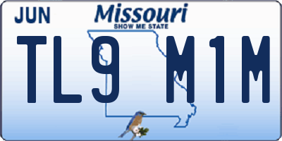 MO license plate TL9M1M