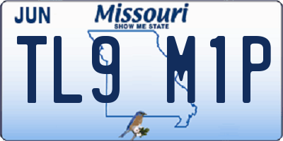 MO license plate TL9M1P