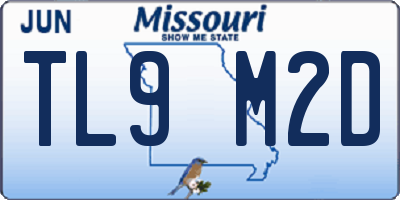 MO license plate TL9M2D