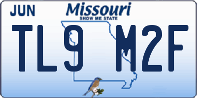 MO license plate TL9M2F