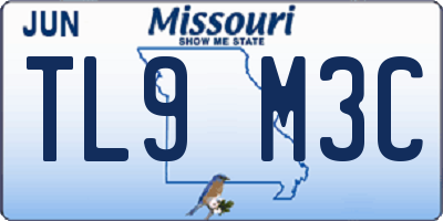 MO license plate TL9M3C