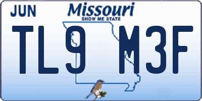 MO license plate TL9M3F