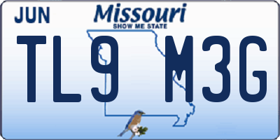 MO license plate TL9M3G