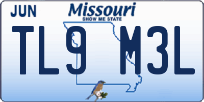MO license plate TL9M3L