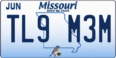 MO license plate TL9M3M