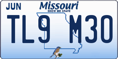 MO license plate TL9M3O