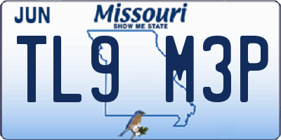 MO license plate TL9M3P