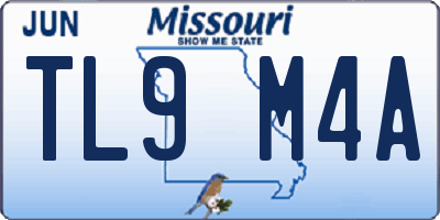 MO license plate TL9M4A