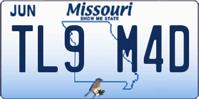 MO license plate TL9M4D