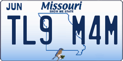 MO license plate TL9M4M