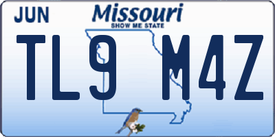 MO license plate TL9M4Z