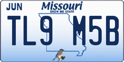 MO license plate TL9M5B