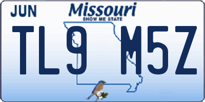 MO license plate TL9M5Z