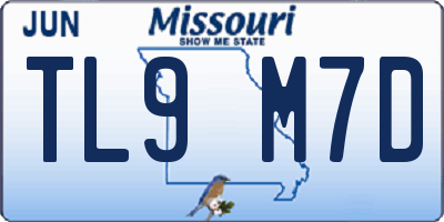 MO license plate TL9M7D