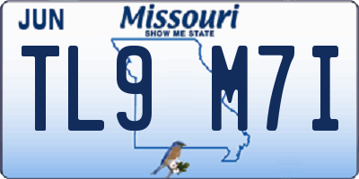 MO license plate TL9M7I