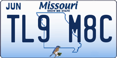 MO license plate TL9M8C