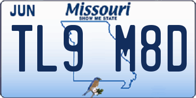 MO license plate TL9M8D