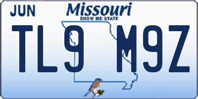 MO license plate TL9M9Z