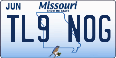 MO license plate TL9N0G