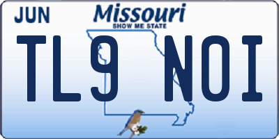 MO license plate TL9N0I