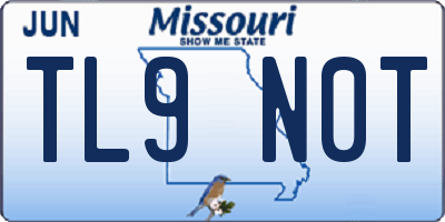 MO license plate TL9N0T