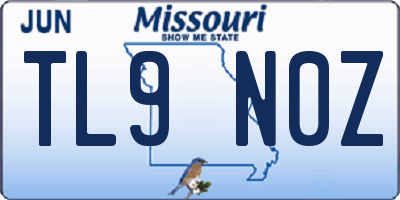 MO license plate TL9N0Z